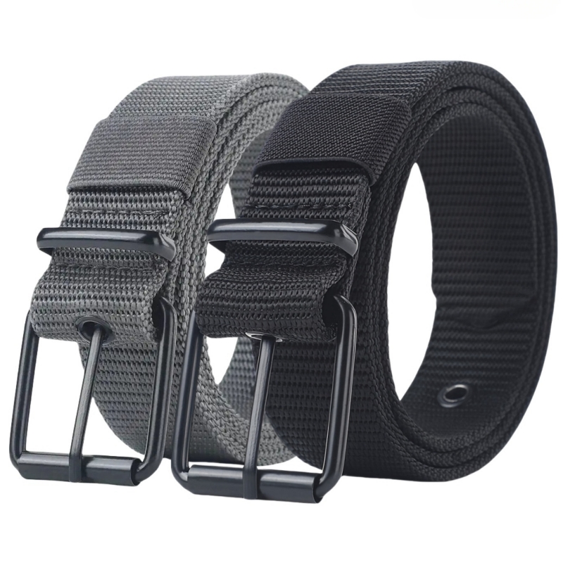 Leatherwork Eyelets - New Men Belt Porous Canvas Pin