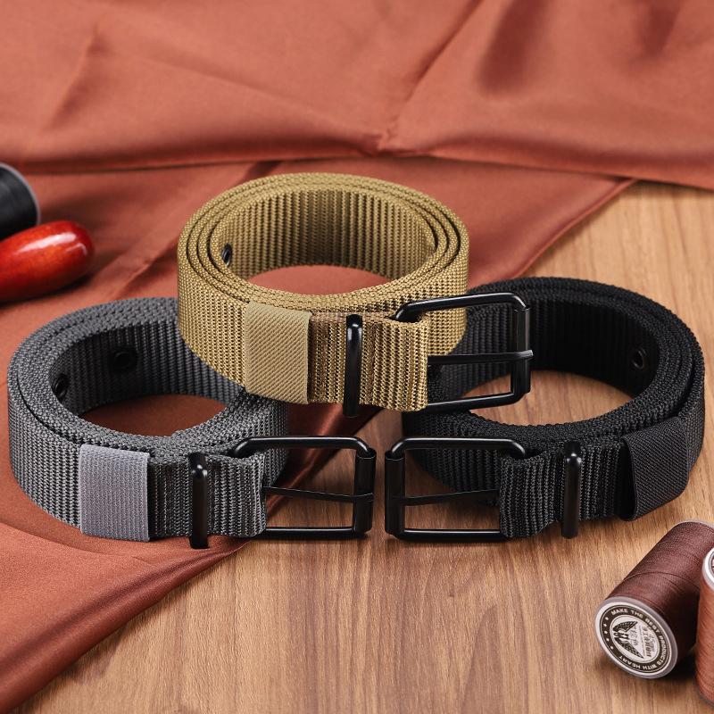 Leatherwork Eyelets - Men's Belt Porous Canvas Pin Buckle