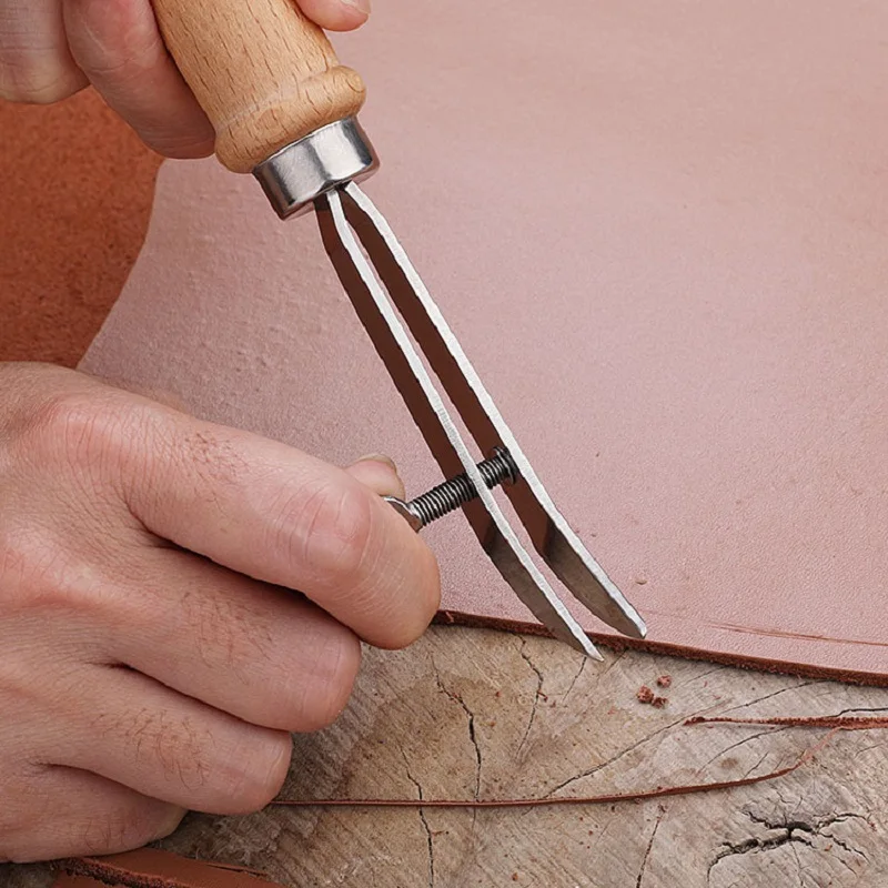 Groover Stitching Tool - DIY Adjustable Leather Edge Creaser Scriber