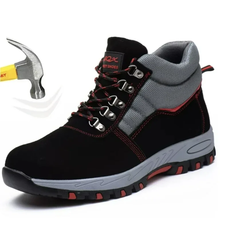 Leather Work Boots - High Quality Men Safety Boots Work