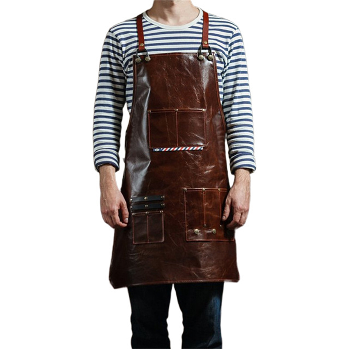 Leatherwork Workshop - Men's Leather Work Apron with Multi