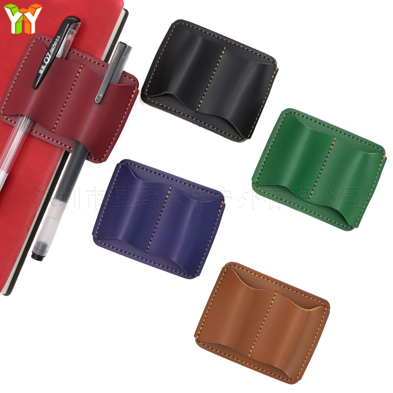 Leather Work Notepad - Portable PU Leather Pen Holder Notebook