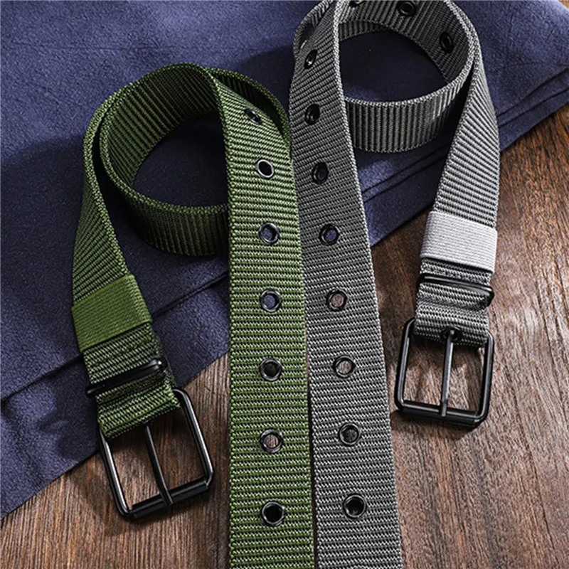 New Men Belt Porous Canvas Pin - đánh giá và giá Leatherwork Eyelets