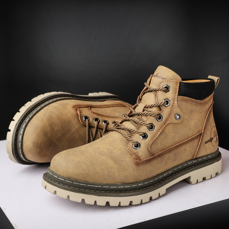 Men's High-Top British Style M - đánh giá và giá Leather Work Boots