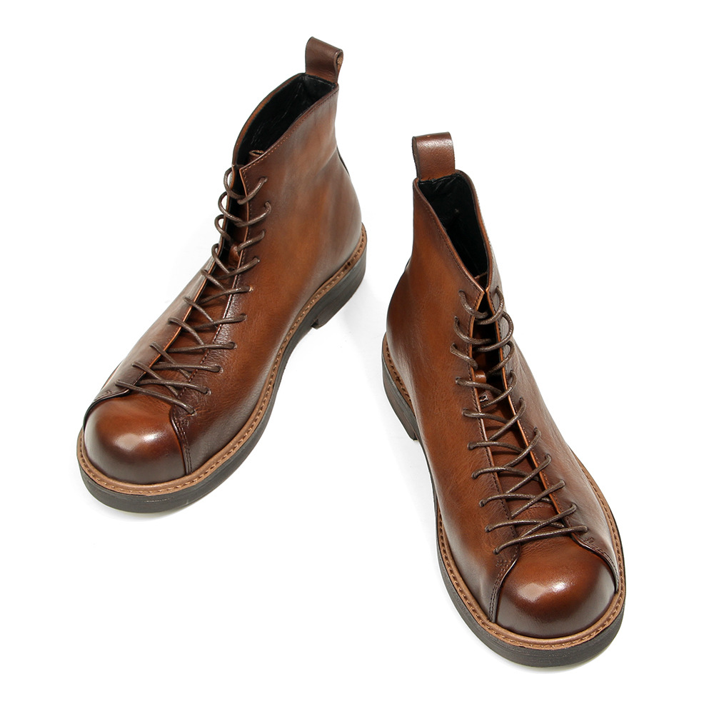 Genuine Leather Round Toe Casu - đánh giá và giá Leather Work Boots
