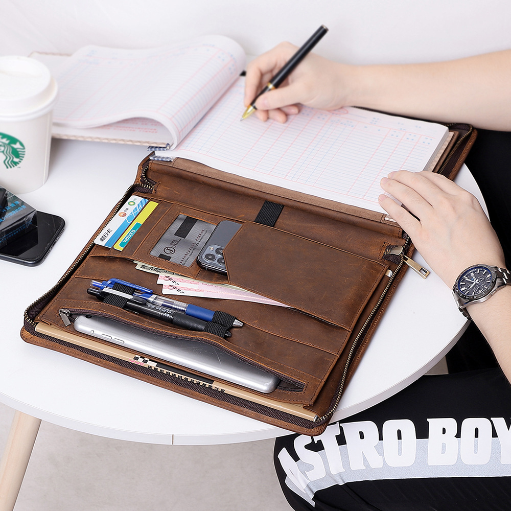 Work Folio for Men and Women G - đánh giá và giá Leather Work Folio