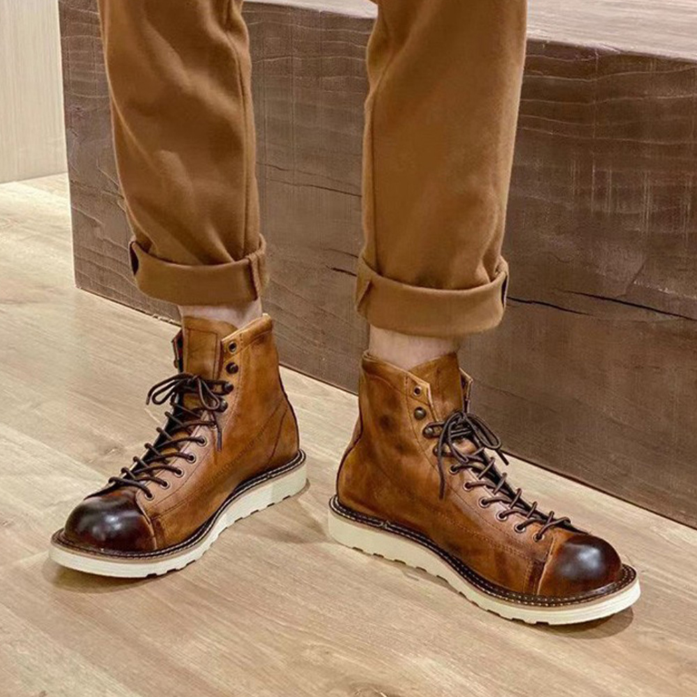 Men's Genuine Leather Hollow O - đánh giá và giá Leather Work Outfit