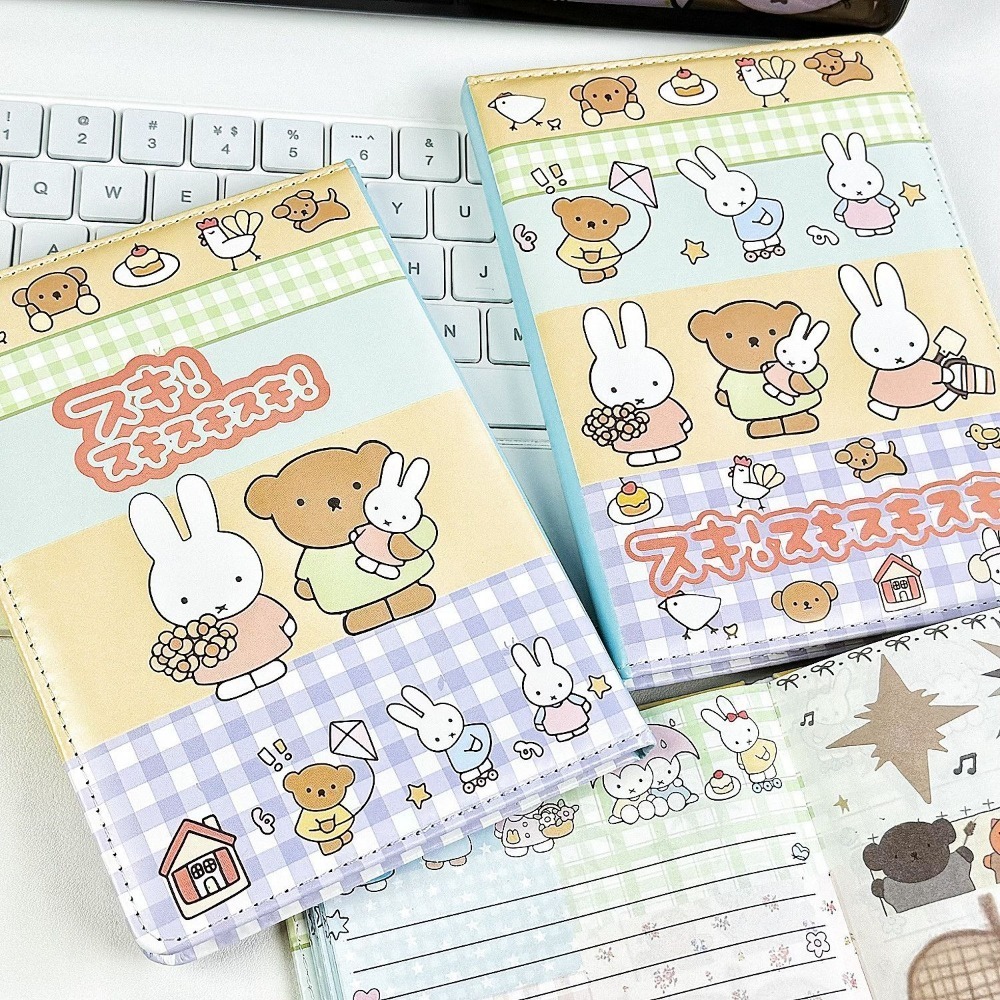 Miffy Rabbit Collage Notebook  - đánh giá và giá Leather Work Notepad