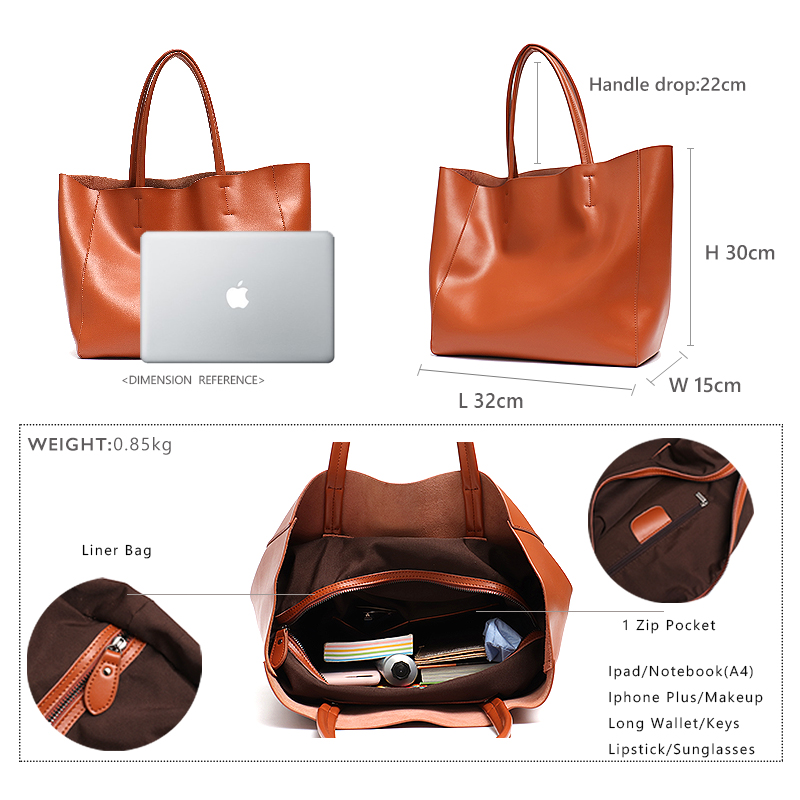 Minimalist Big Tote Bag Women  - đánh giá và giá Leatherwork Workshop
