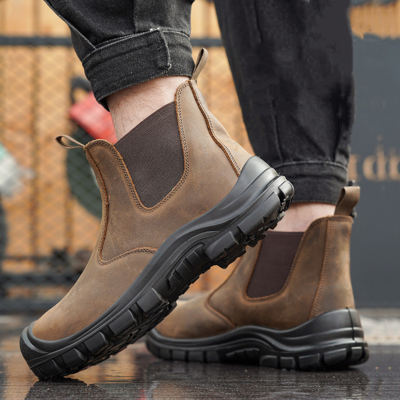 large size men's fashion steel - đánh giá và giá Leather Work Boots