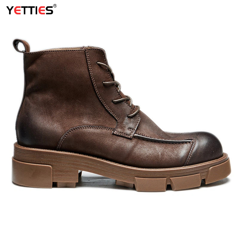 Men's British Style Combat Boo - đánh giá và giá Leather Work Boots
