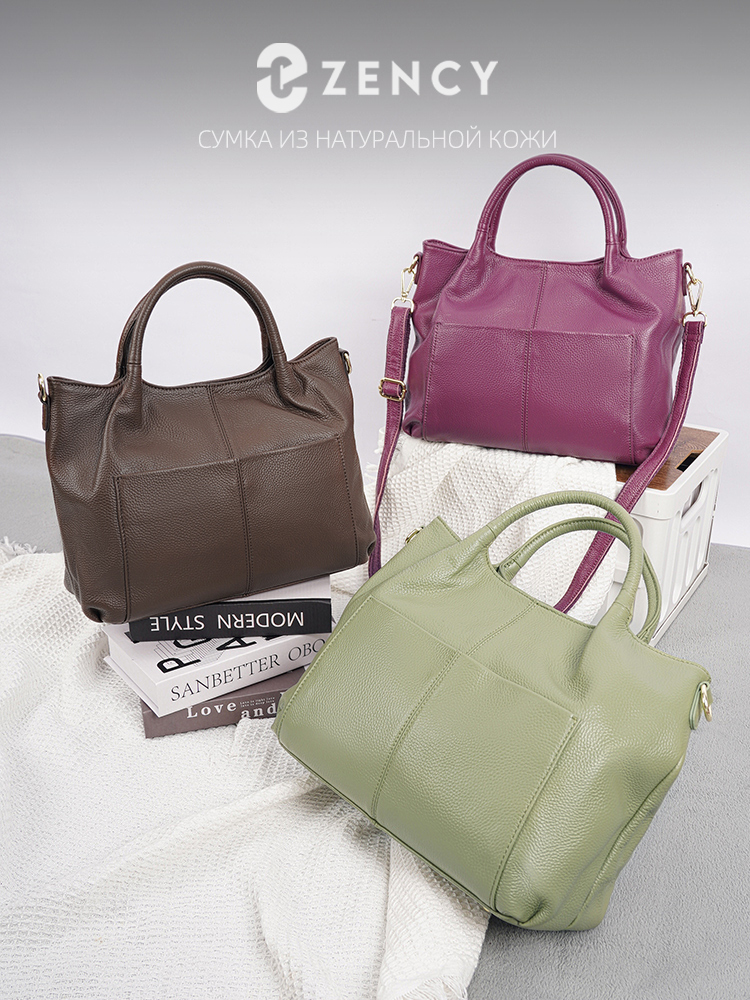 Zency Genuine Leather Large To - đánh giá và giá Leather Work Bag Women