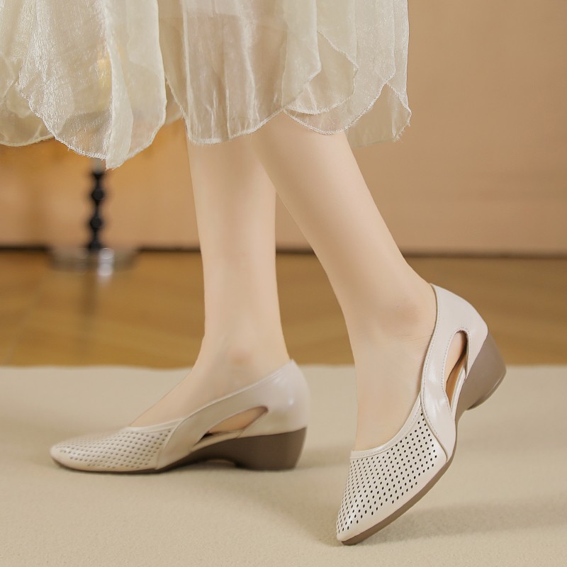 Womens Pumps Hollow Out Breath - đánh giá và giá Leather Work Outfit