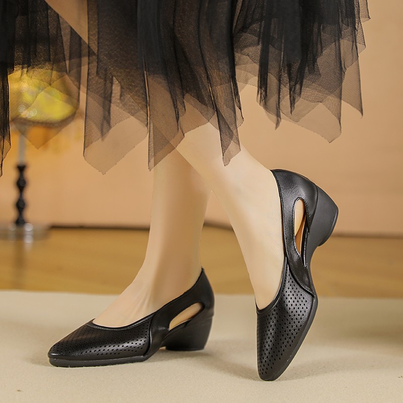 Womens Pumps Hollow Out Breath - đánh giá và giá Leather Work Outfit