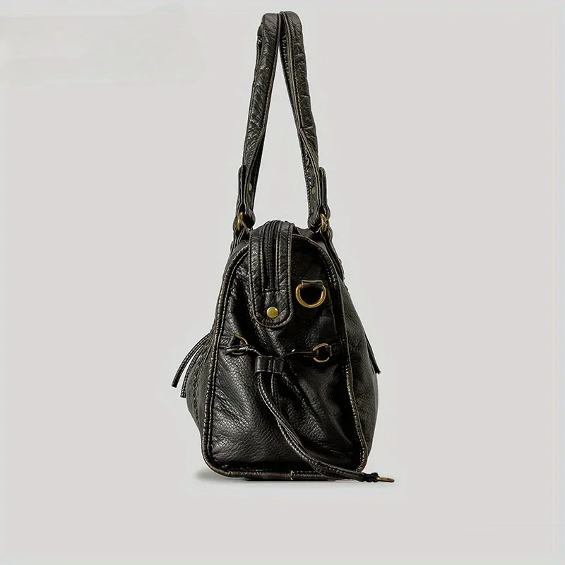 ​​Braided Trim Black Leather T - đánh giá và giá Leather Work Bag Women