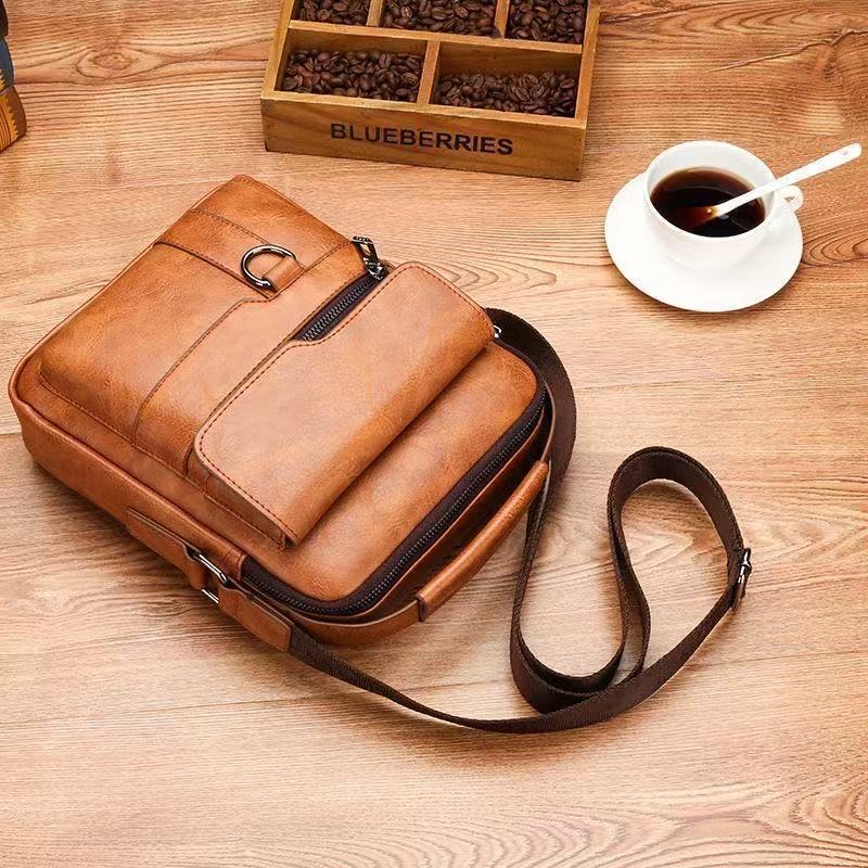 Bullcaptain Casual Men's Shoul - đánh giá và giá Leather Work Bag Women