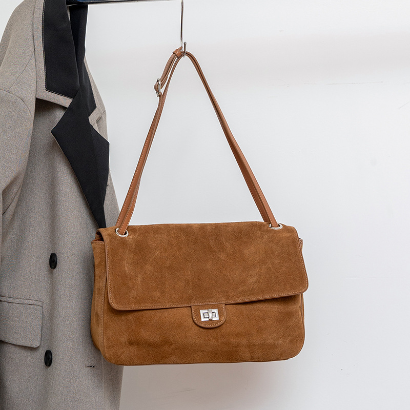 Genuine Suede Leather Underarm - đánh giá và giá Leather Work Bag Women