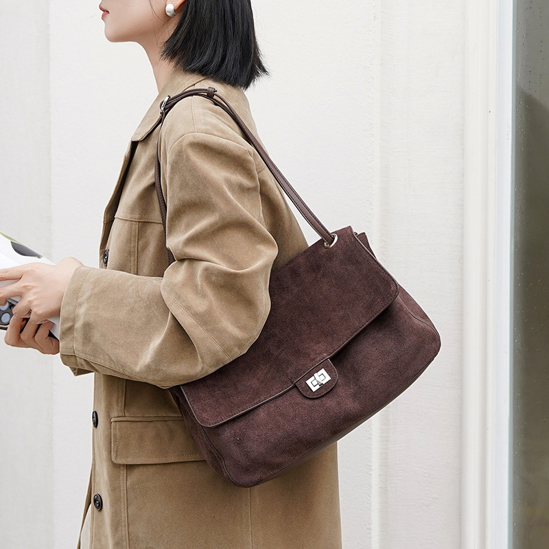 Genuine Suede Leather Underarm - đánh giá và giá Leather Work Bag Women