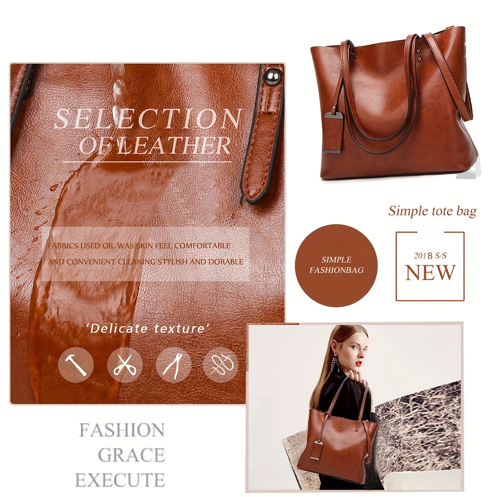 Fashionable Classic Retro Leat - đánh giá và giá Leather Work Bag Women